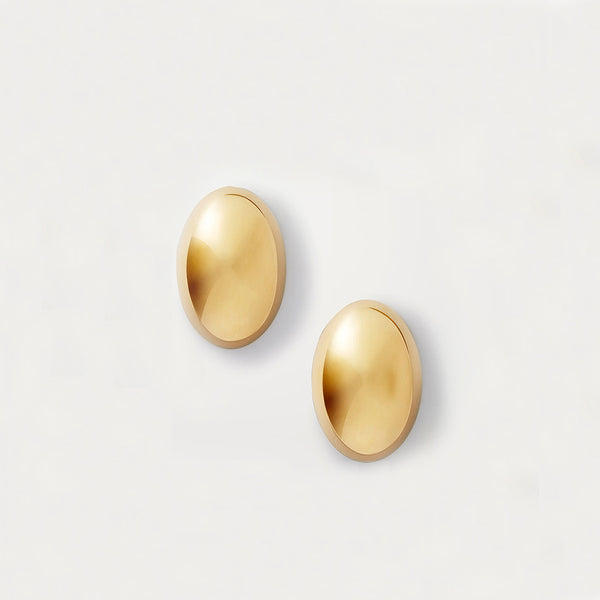 Egg Stud Earrings in 14kt Gold Over Sterling Silver