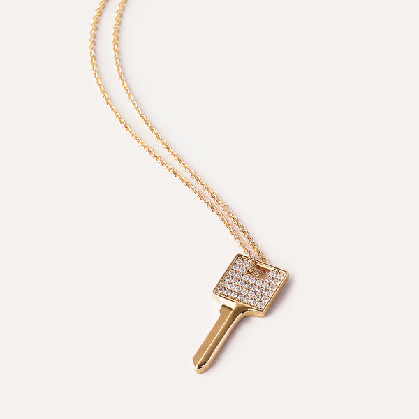 Key In Love Necklace in 14kt Gold Over Sterling Silver