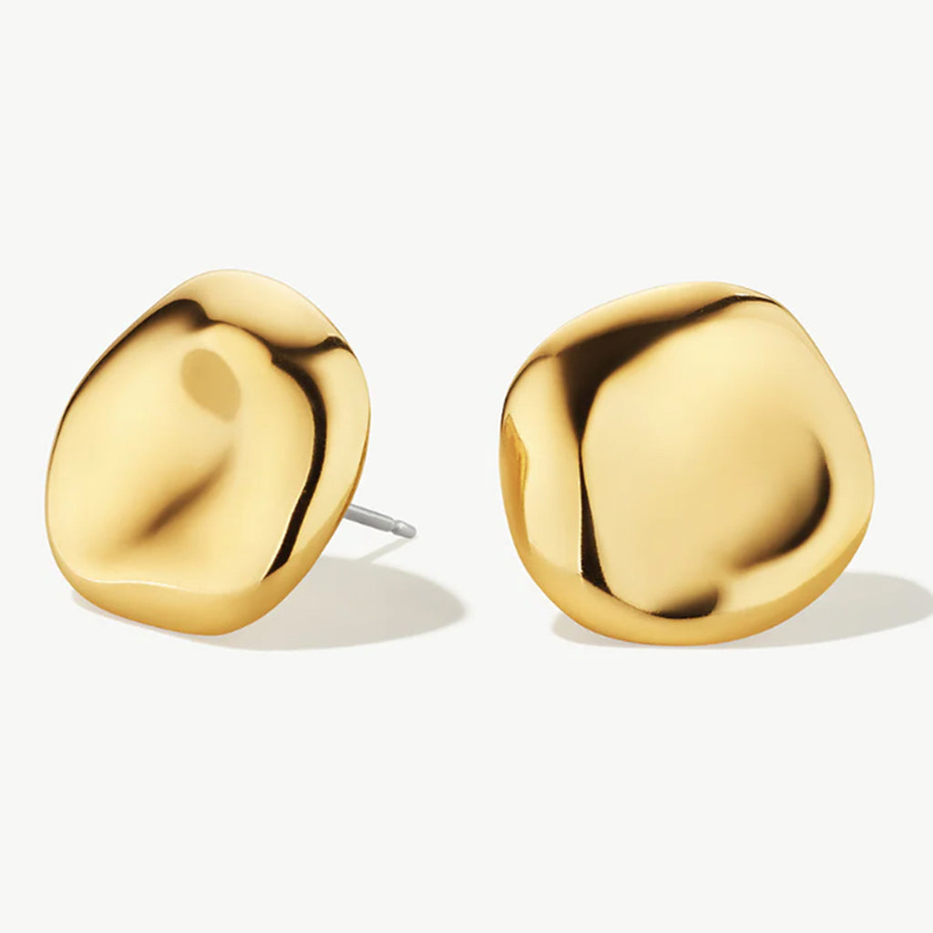 Driven Large Stud Earrings in 14kt Gold Over Sterling Silver