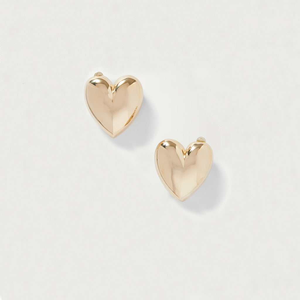 Sweet Heart Stud Earrings in 14kt Gold Over Sterling Silver