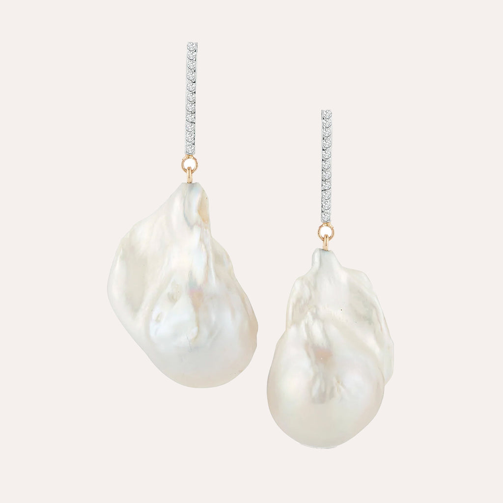 Charismatic Baroque Pearl Earrings in 14kt Gold Over Sterling Silver