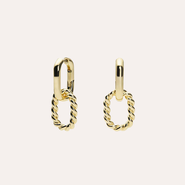 Chic Hoop Earrings in 14kt Gold Over Sterling Silver