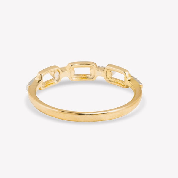 Chain Pave Diamond Ring in 14Kt Solid Gold