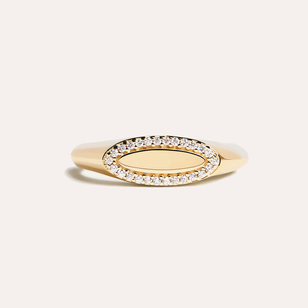 Initial Brilliantness Ring in 14kt Gold Over Sterling Silver