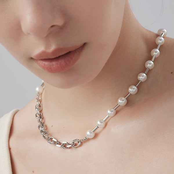Pearl Cable Link Necklace