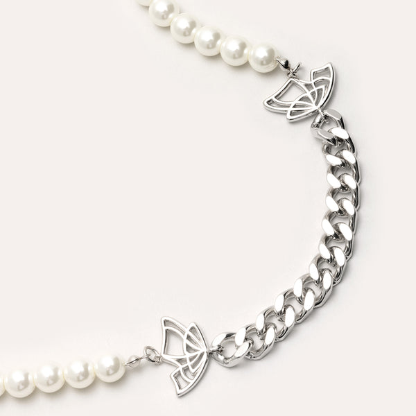 Twin Butterfly Pearl Necklace