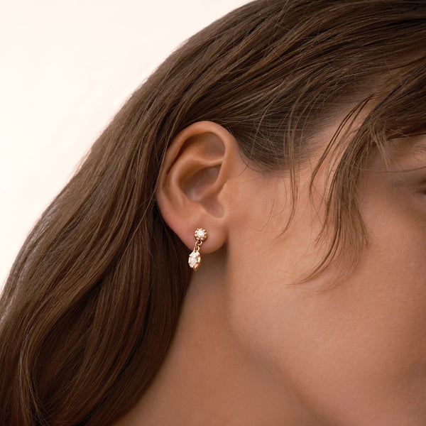 Dangle Teardrop Earrings in 14kt Gold Over Sterling Silver