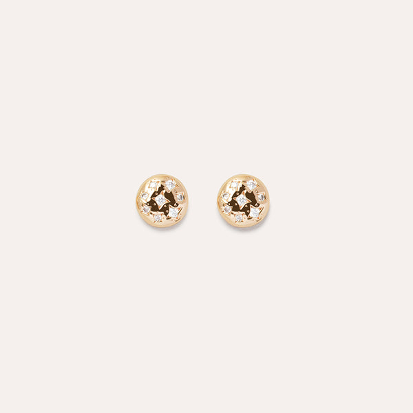 Celestial Stud Earrings in 14kt Gold Over Sterling Silver