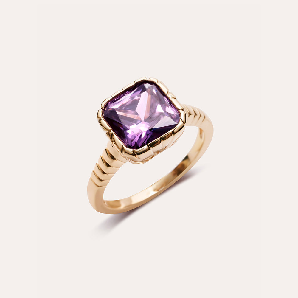 Aurora Amethyst Ring in 14kt Gold Over Sterling Silver