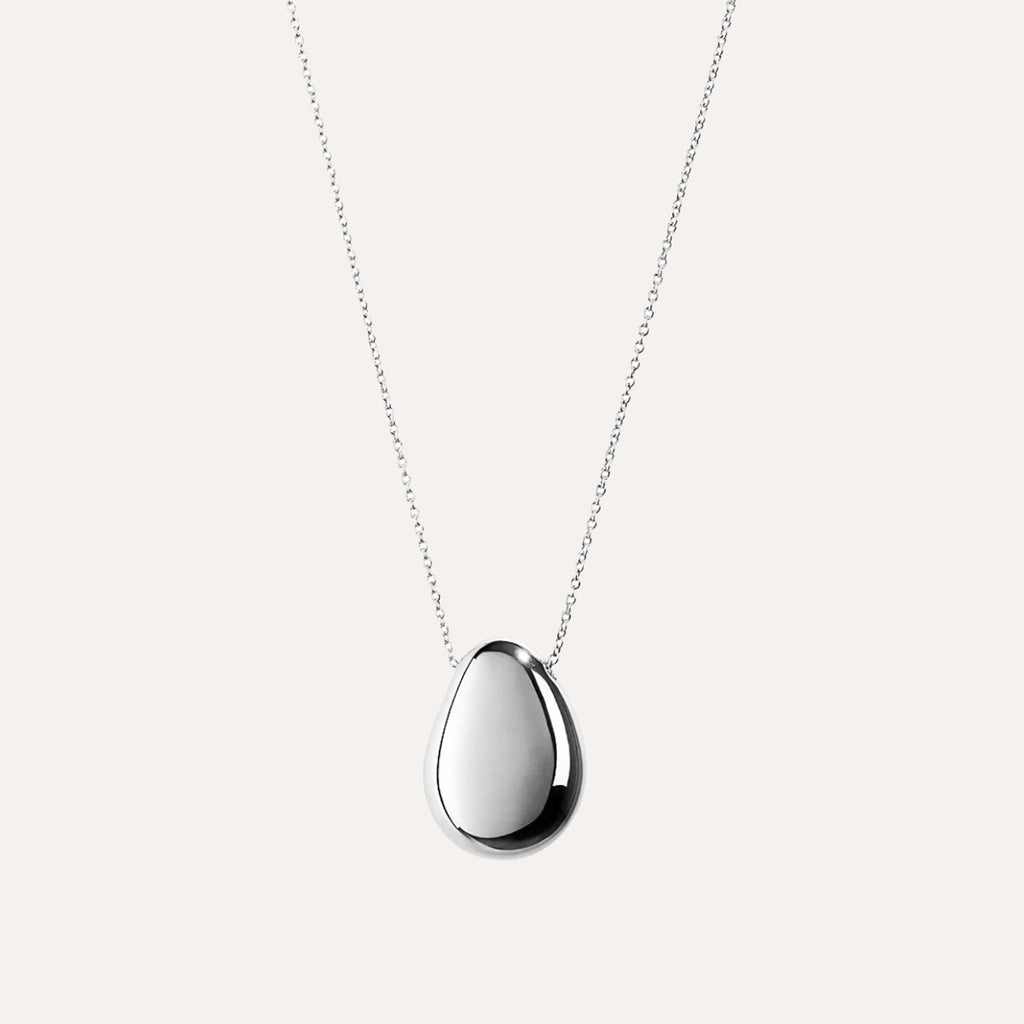 Silver Egg Necklace in Sterling Silver