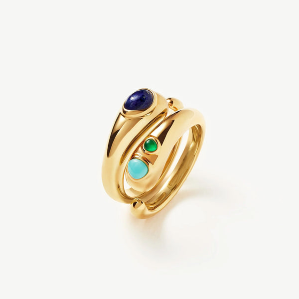 Double Resilience Gemstone Rings in 14kt Gold Over Sterling Silver