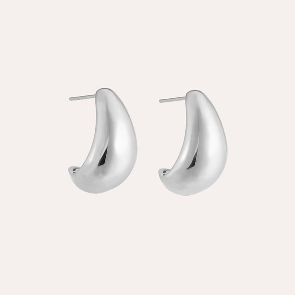 Bold Teardrop Earrings in Sterling Silver