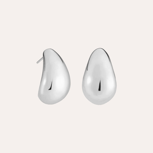 Bold Teardrop Earrings in Sterling Silver