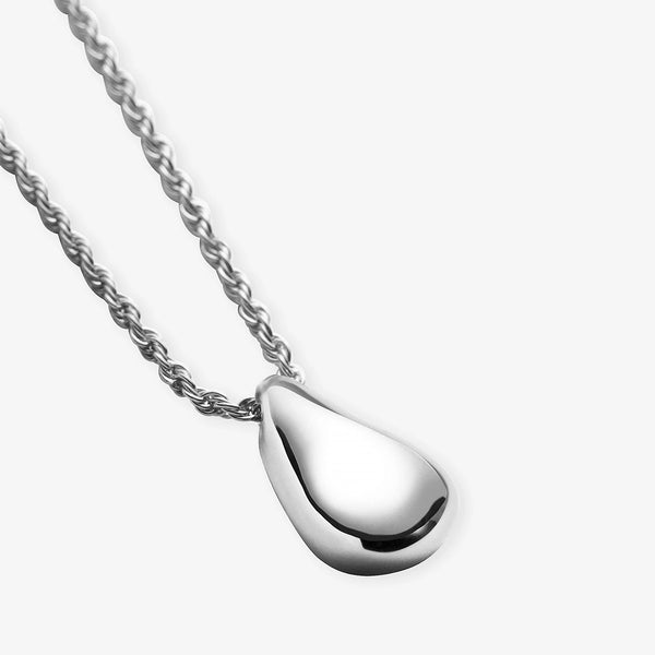 Bold Teardrop Necklace in Sterling Silver