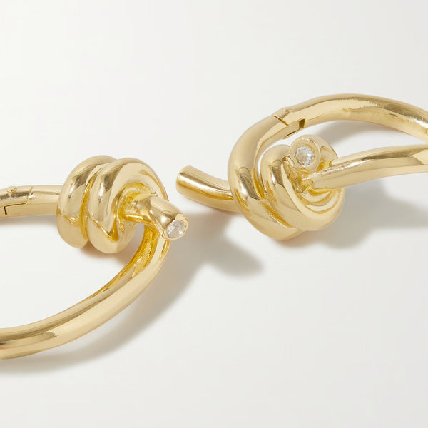 Rope Knot Hoop Earrings in 14kt Gold Over Sterling Silver
