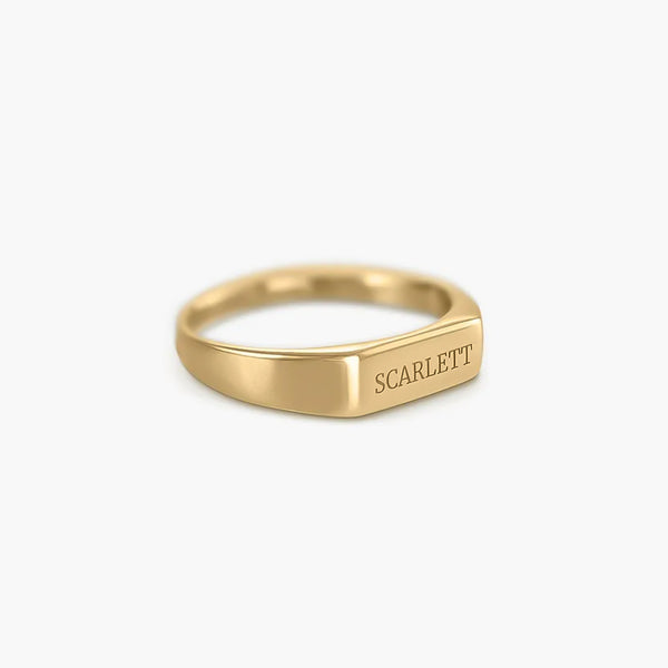 Personalized Intuitive Ring in 14kt Gold Over Sterling Silver