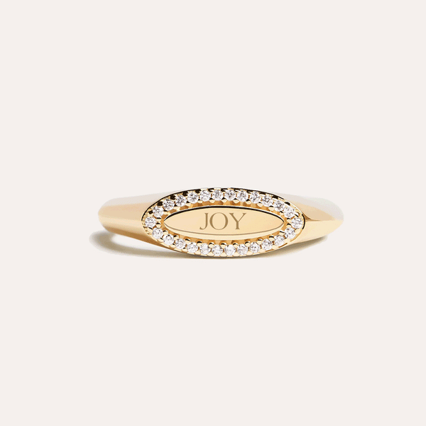 Initial Brilliantness Ring in 14kt Gold Over Sterling Silver