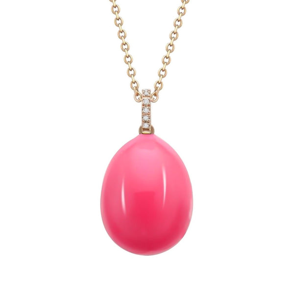 Neon Egg Pendant Necklace in 14kt Gold Over Sterling Silver
