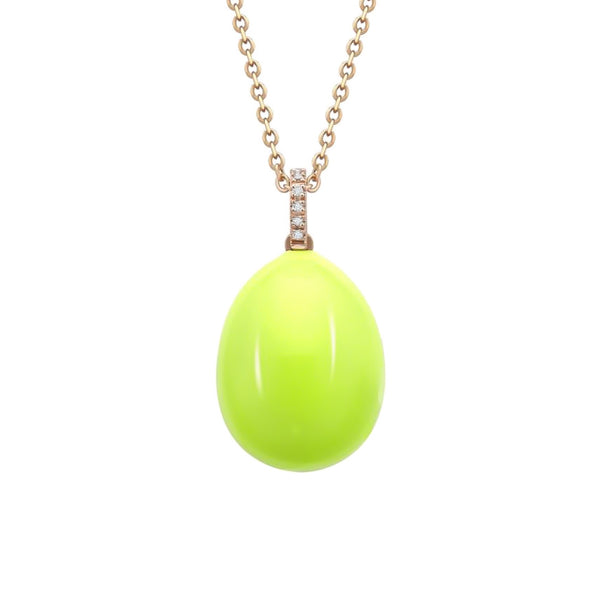 Neon Egg Pendant Necklace in 14kt Gold Over Sterling Silver