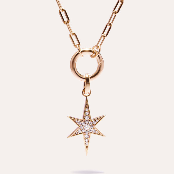 North Star Pavé Pendant in 14kt Gold Over Sterling Silver