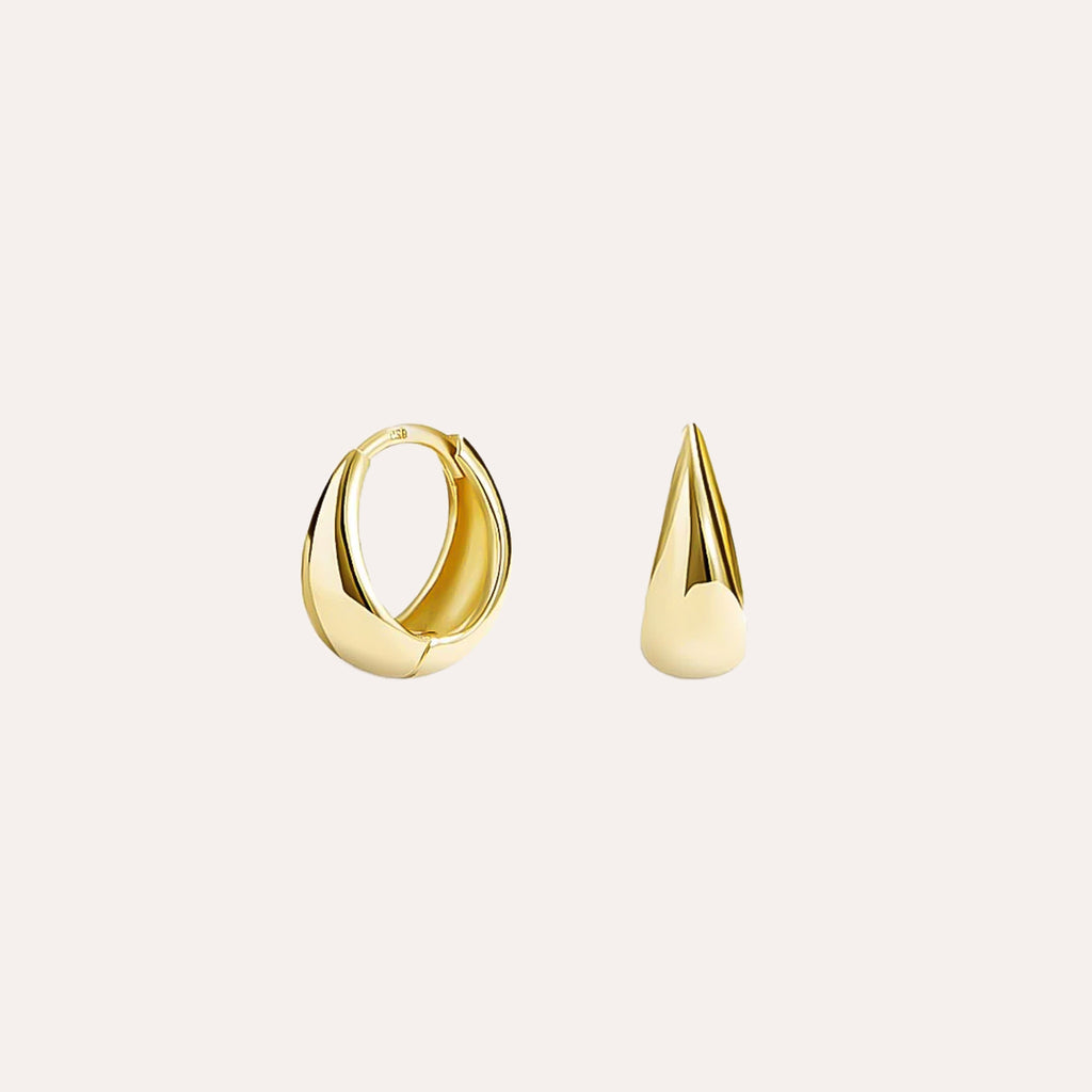 Thin Teardrop Hoop Earrings in 14kt Gold Over Sterling Silver