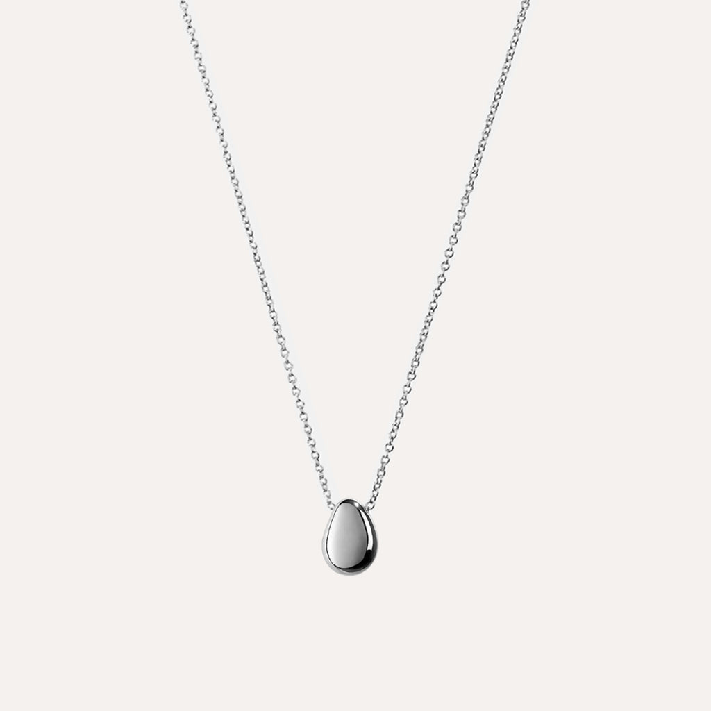 Tiny Egg Necklace in Sterling Silver