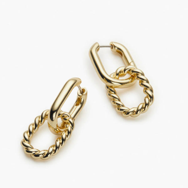 Chic Hoop Earrings in 14kt Gold Over Sterling Silver